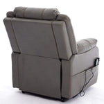 Grey electric Massage Recliner Chair angled rear view - ArtisanSA
