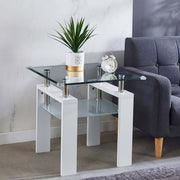 Two Tier Square Glass Coffee Table CT-A09 – alternate product view