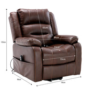 Massage Recliner Chair dimensions and weight capacity 150kg specifications - ArtisanSA