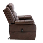 Brown Massage Recliner Chair in full recline position - ArtisanSA