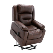 Premium brown leather Massage Recliner Chair with power lift assistance - ArtisanSA