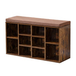 Cubby Shoe Storage Bench with Cushion & Adjustable Shelves, perfect for organizing shoes and providing seating.