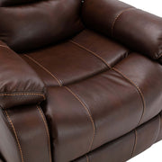 Close-up of brown leather with visible stitching - detail of Massage Recliner Chair - ArtisanSA