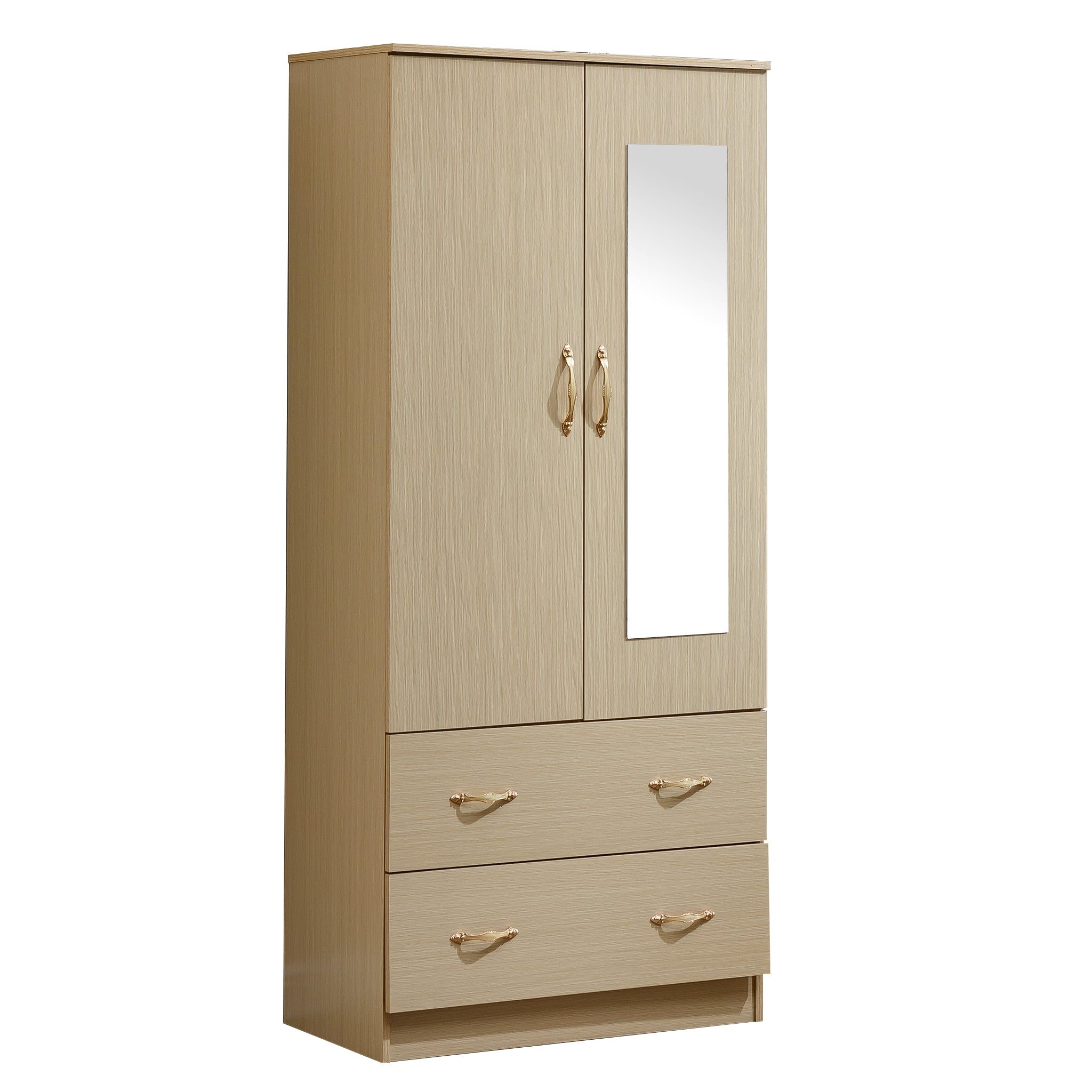Wardrobe Closet with Mirror Storage Cabinet WD-114