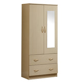 Wardrobe Closet with Mirror Storage Cabinet WD-114