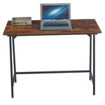 Compact computer desk for students featuring a wooden tabletop and laptop setup.