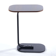 Modern Two-Tone End Table OT-106 showcasing a sleek design with a black metal frame and wooden top.