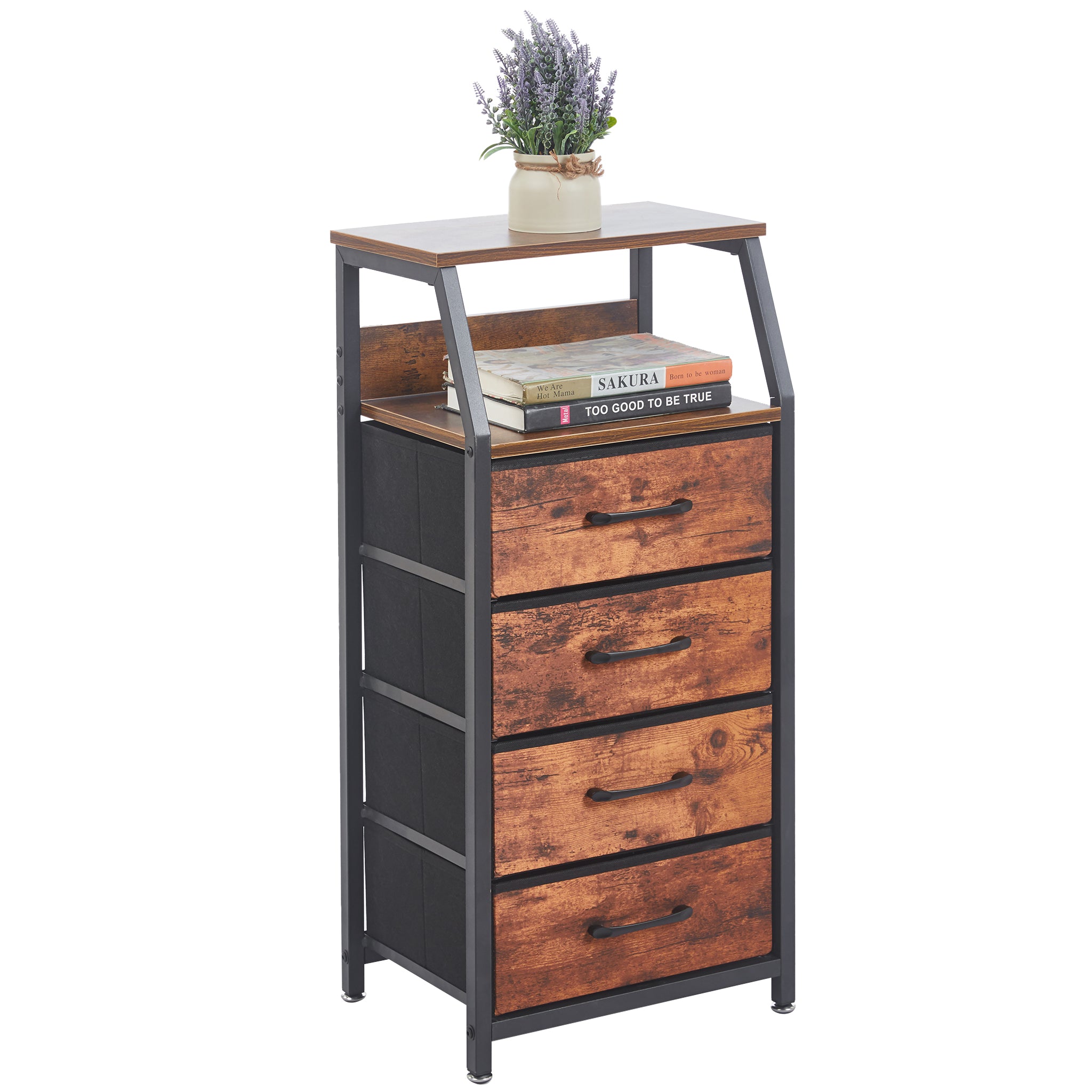 4 Drawers Storage Cabinet OT-120 Berlin Rustic