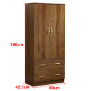Wooden wardrobe with dimensions indicated on a white background | Artisansa SA
