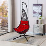Hammock swing chair F95 with red cushion in a modern room setting | Artisansa SA