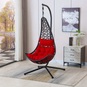 Hammock swing chair F95 with red cushion in a modern room setting | Artisansa SA