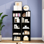 Modern black 5-tier bookshelf display rack