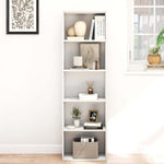 White 5-tier bookshelf display unit for bedroom