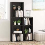 5-tier bookshelf black for home office decor
