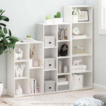 Modern white 5-tier bookshelf space-saving design