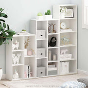 Modern white 5-tier bookshelf space-saving design