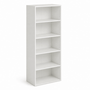 Modern 5-tier bookshelf in white