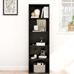 Minimalist black 5-tier bookshelf display organizer