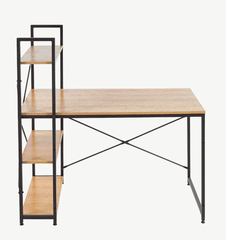 Modern Teak Computer Desk with Top Shelfing  SD-S02