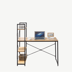 Modern Teak Computer Desk with Top Shelfing  SD-S02