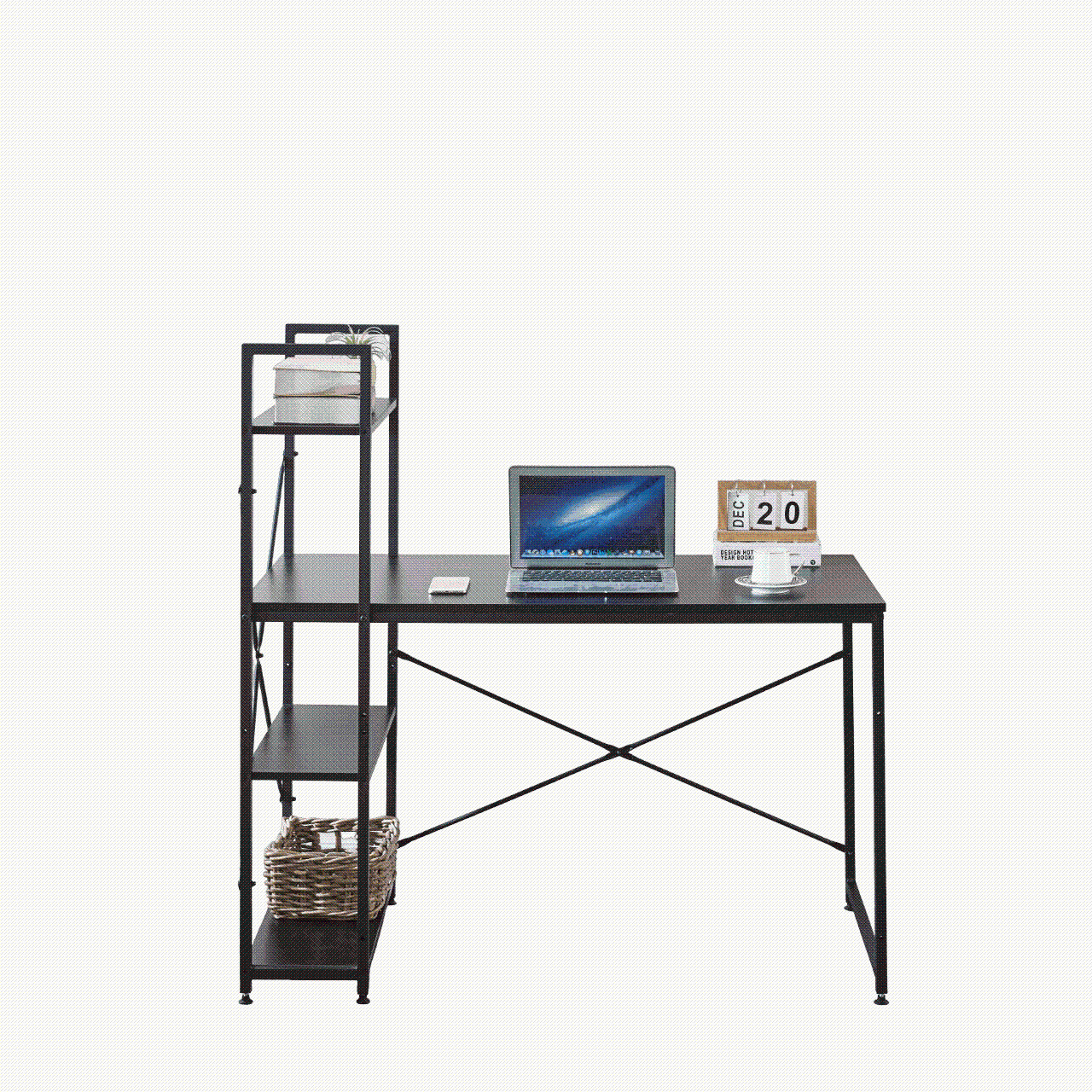 Modern Teak Computer Desk with Top Shelfing  SD-S02