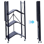 Mobile Kitchen Shelf with 3 tiers, collapsible design, perfect for versatile storage solutions in kitchens and other spaces.