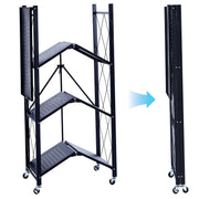 Mobile Kitchen Shelf with 3 tiers, collapsible design, perfect for versatile storage solutions in kitchens and other spaces.