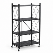 Mobile Kitchen Shelf with 4 tiers and wheels for versatile storage and organization in any room.