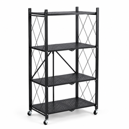 Mobile Kitchen Shelf with 4 tiers and wheels for versatile storage and organization in any room.