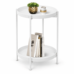 2 Tier Side Table with Storage Tray – Modern Coffee Table – main product image