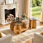 Modern Glass Nesting Coffee Table Set