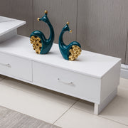 Extendable TV Stand with Marble Top & Storage
