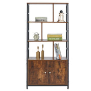Industrial Bookcase with Cabinet – 4-Tier