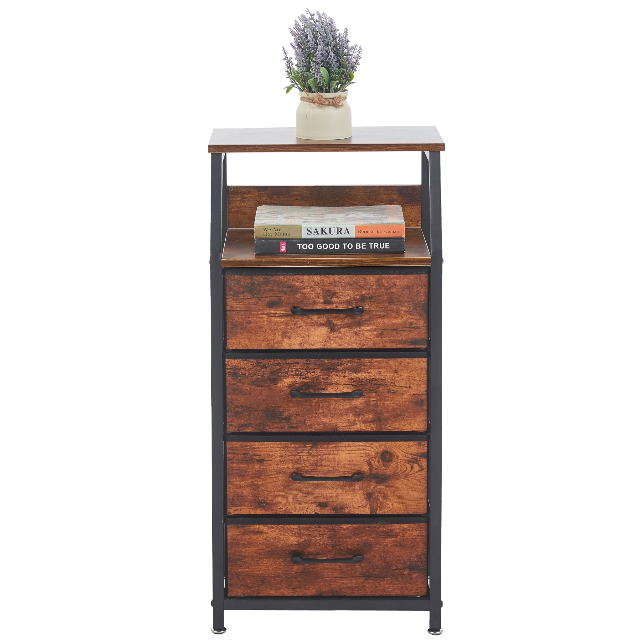 4 Drawers Storage Cabinet OT-120 Berlin Rustic