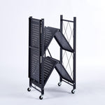 Mobile Kitchen Shelf with multi-tier storage and wheels for easy mobility.