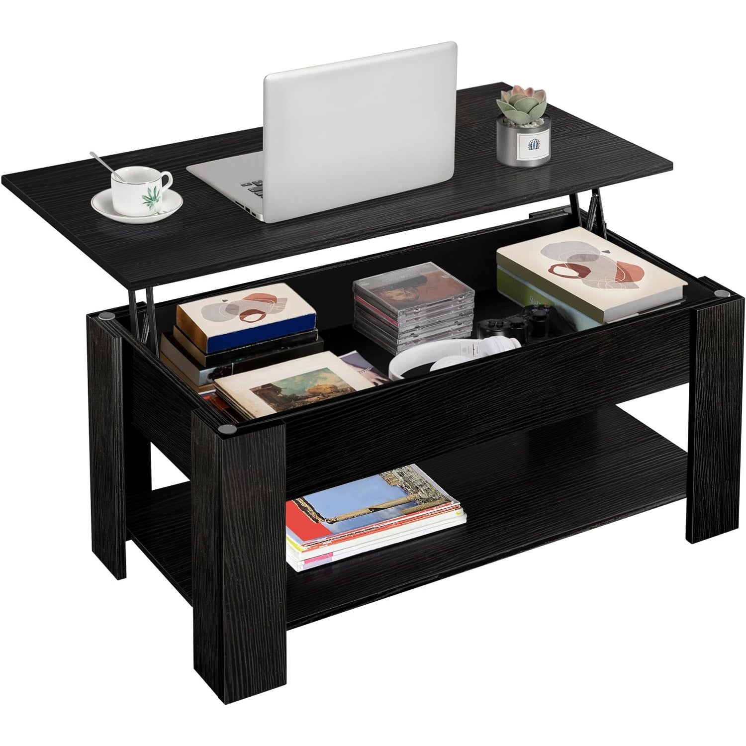 Coffee Table Lift Top Side Table CT-007 BLACK