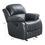 Manual recliner chair with pocket coil cushioning and modern stitch detailing