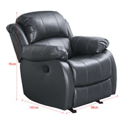 Manual recliner chair with pocket coil cushioning and modern stitch detailing
