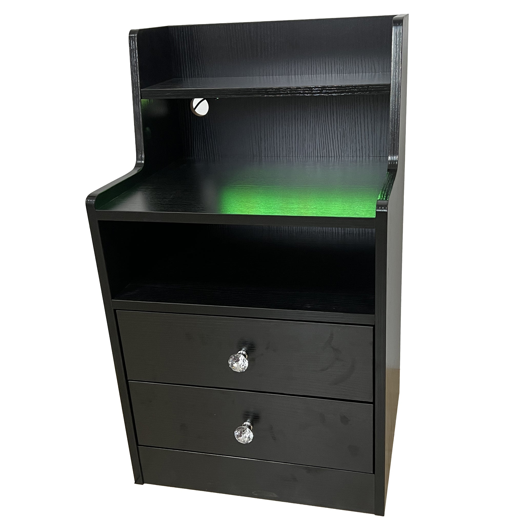 Nightstand Side End Table LED Bedside Table BSD-06 black