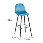 Della Velvet Bar Stool (4-in-1 box) CR-BC028