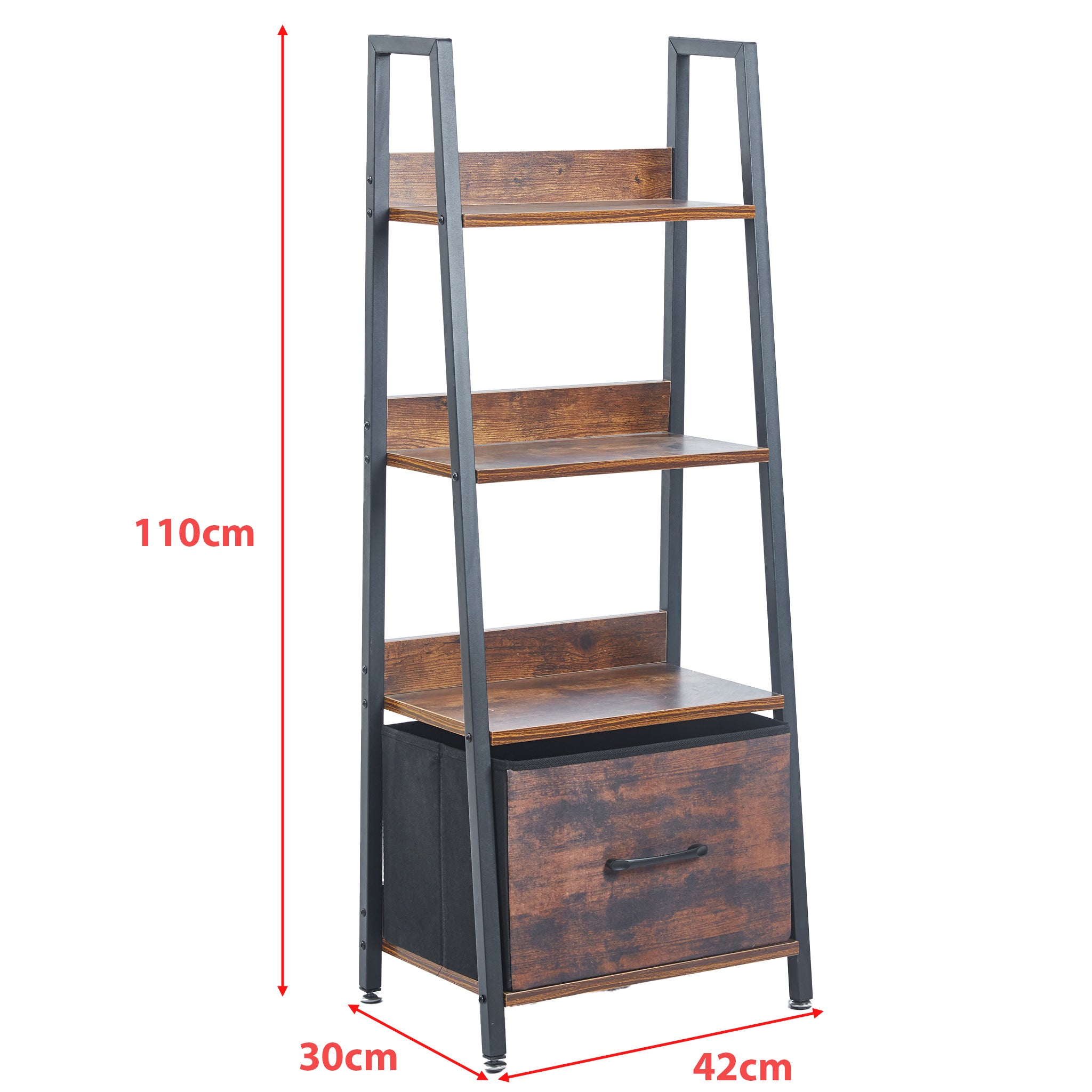 Bookcase Storage Shelves Bookshelf OT121Buring wood