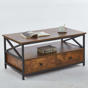 Coffee Table Side End Table with Storage Shelf Center Desk