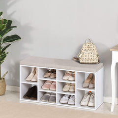 Shoe Rack Storage Bench with Cushion