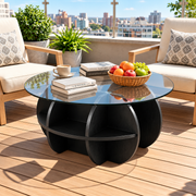 Modern Glass Nesting Coffee Table Set