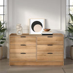 6-Drawer Chest of Drawers with modern wood design in an elegant room setting.