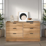 6-Drawer Chest of Drawers with modern wood design in an elegant room setting.
