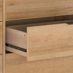 6-Drawer Chest of Drawers with a partially opened drawer showcasing modern wood design.