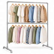 Double Poles Clothing Rail Laundry Drying Rack