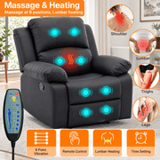 Dakota massage recliner padded backrest and armrest detail for supportive comfort