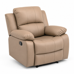Beige recliner chair on a white background